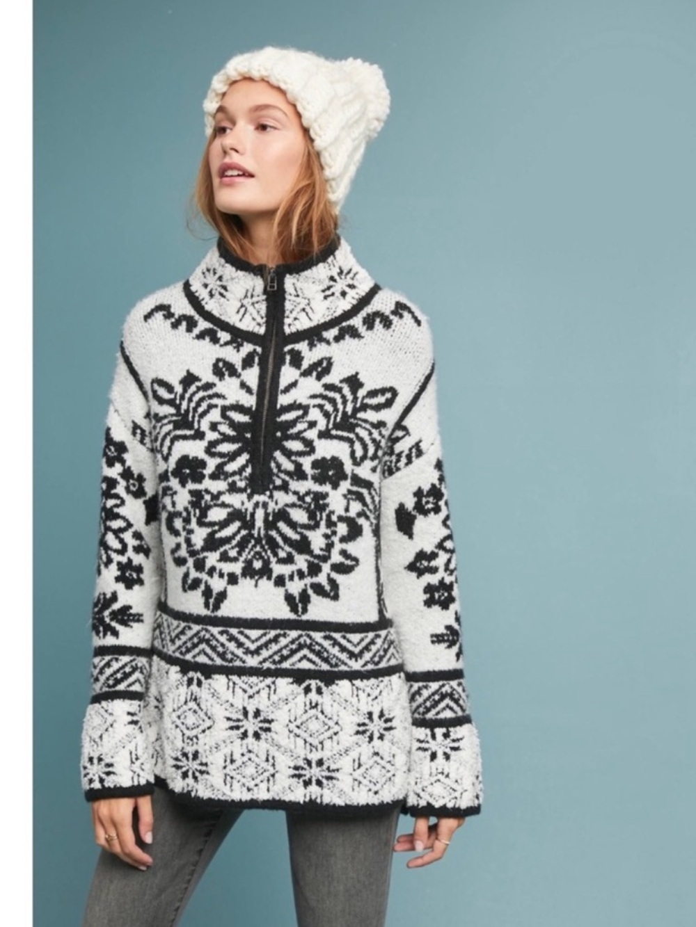 Anthropologie - Moth Alaskan half zip sweater pullover